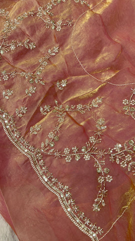 Premium Soft Tissue Saree (peach)