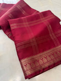 Pure Mix Mysore Crepe Silk Saree- Maroonish wine