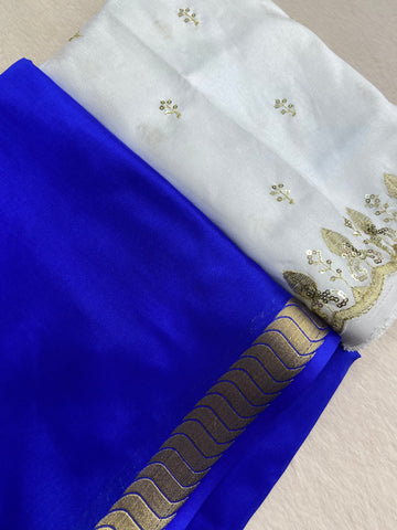 Premium Semi Crepe Mysore Silk Saree With Double Blouse