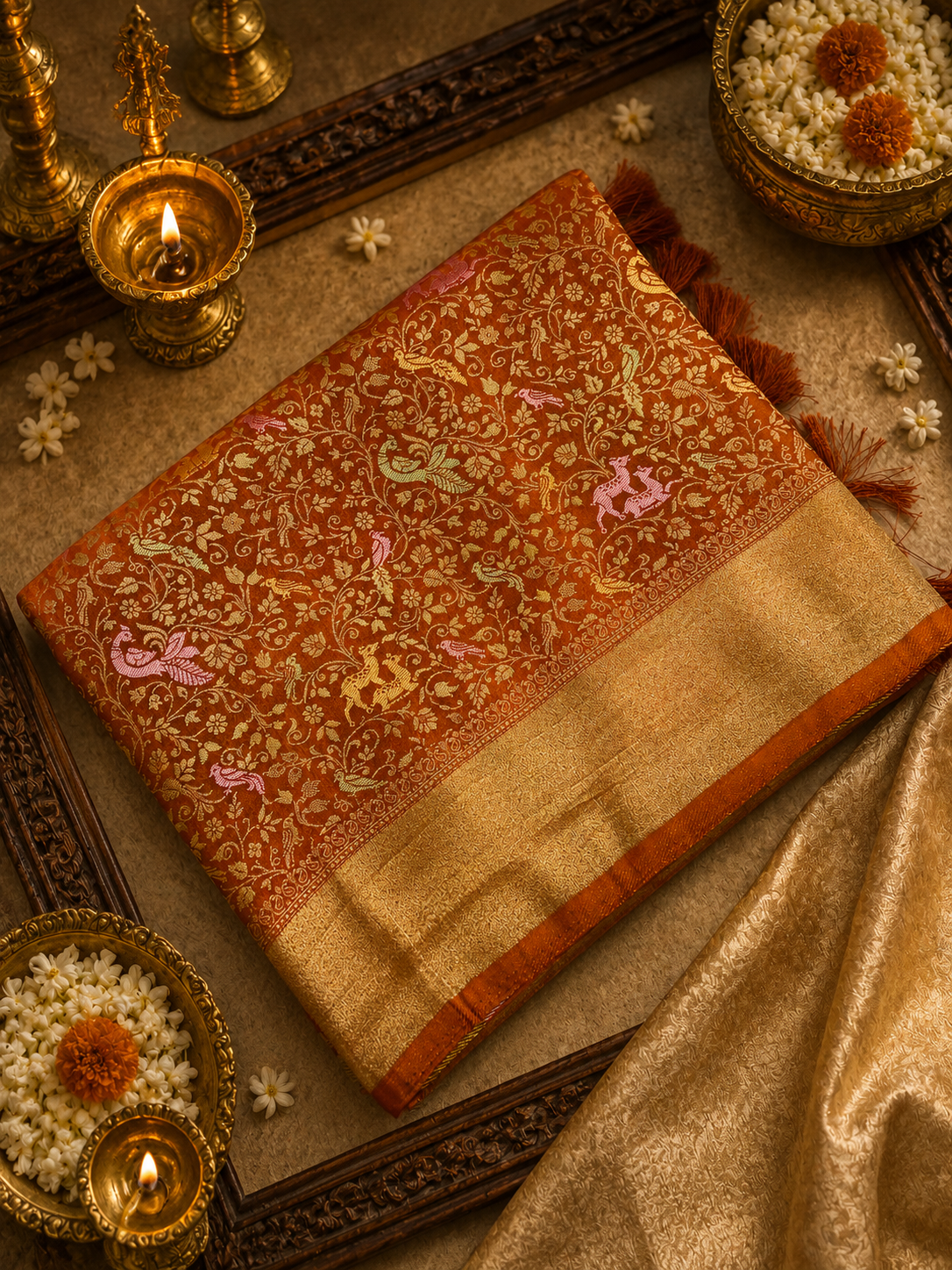 Premium Banarasi Crepe Satin Silk Saree