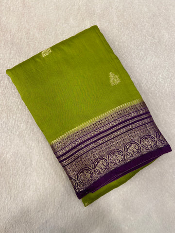 Premium Semi Chanderi Saree💚- 900909