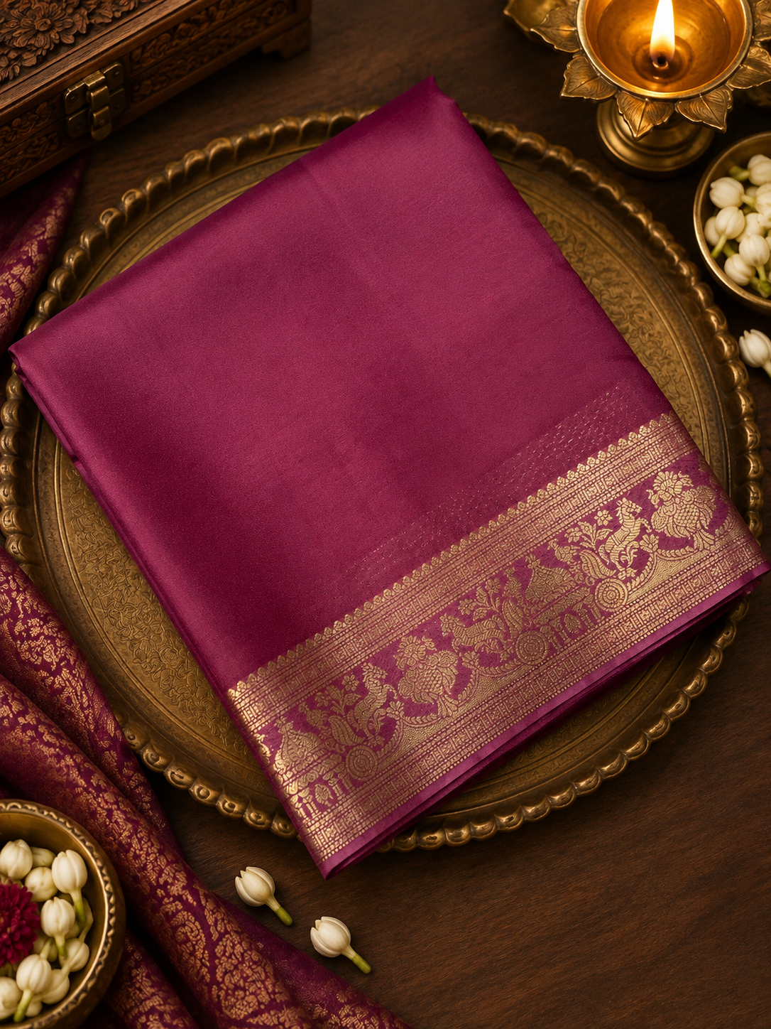Premium Semi Mysore Crepe Silk Saree -902349