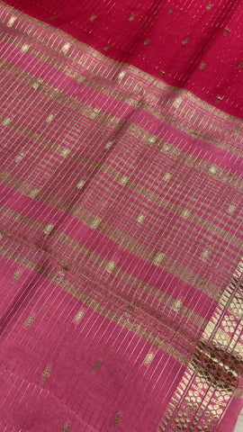 Premium Assam Silk Saree (Pink)