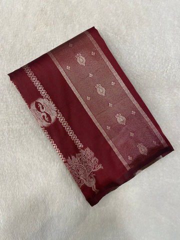 Semi Kanchipuram Silk Saree🦚 🤎