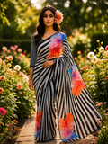 Premium Crepe Organza Saree