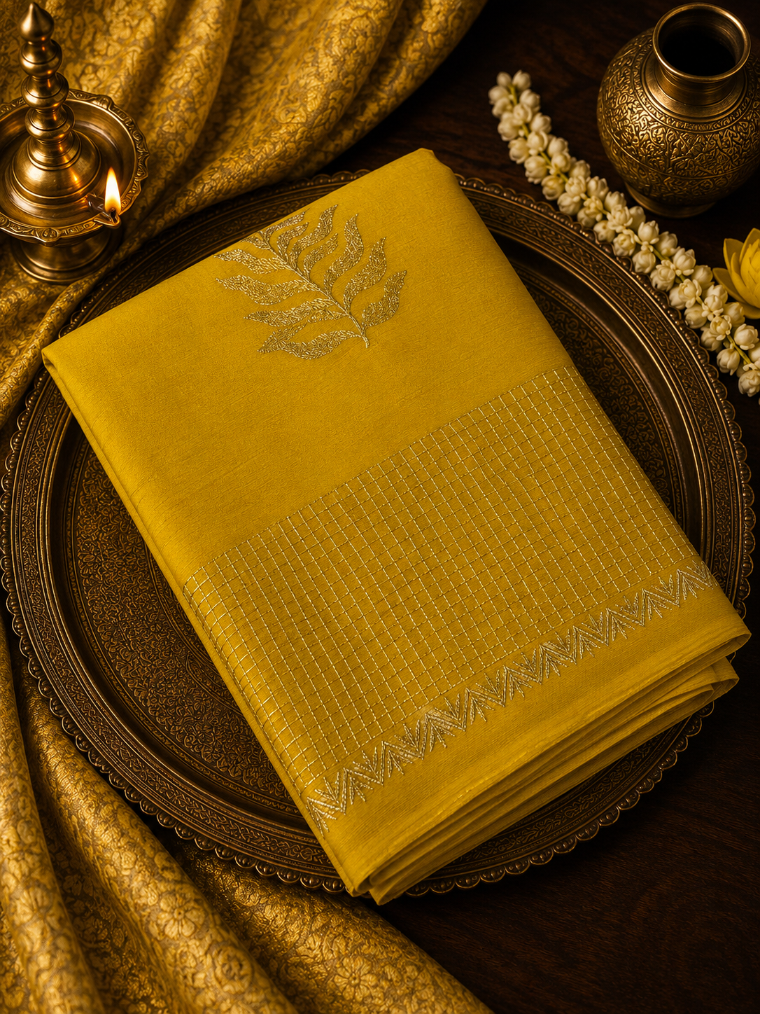 Russian Silk Saree With Embroidery