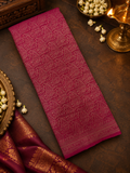 Pure Mix Mysore Crepe Silk Saree in brocade design- 902595 Reddish pink