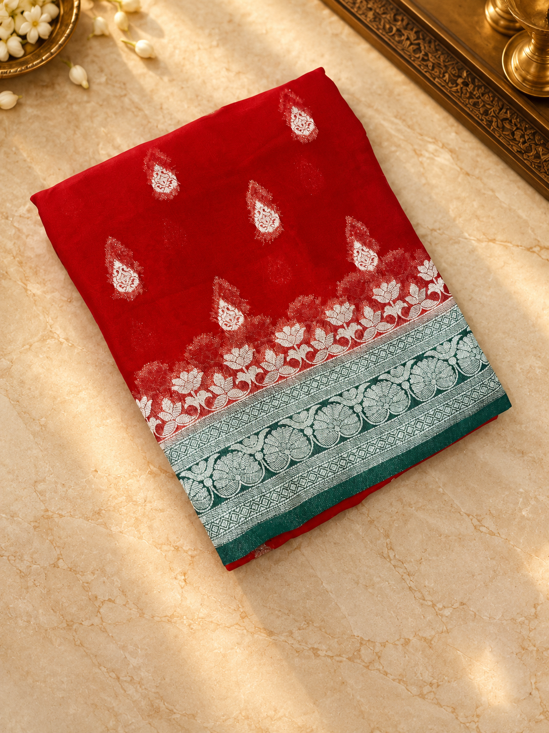 Pure Mix Chiffon Saree (Dark)- 902704