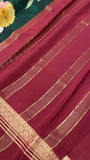 Pure Mix Printed Mysore Crepe Silk Saree