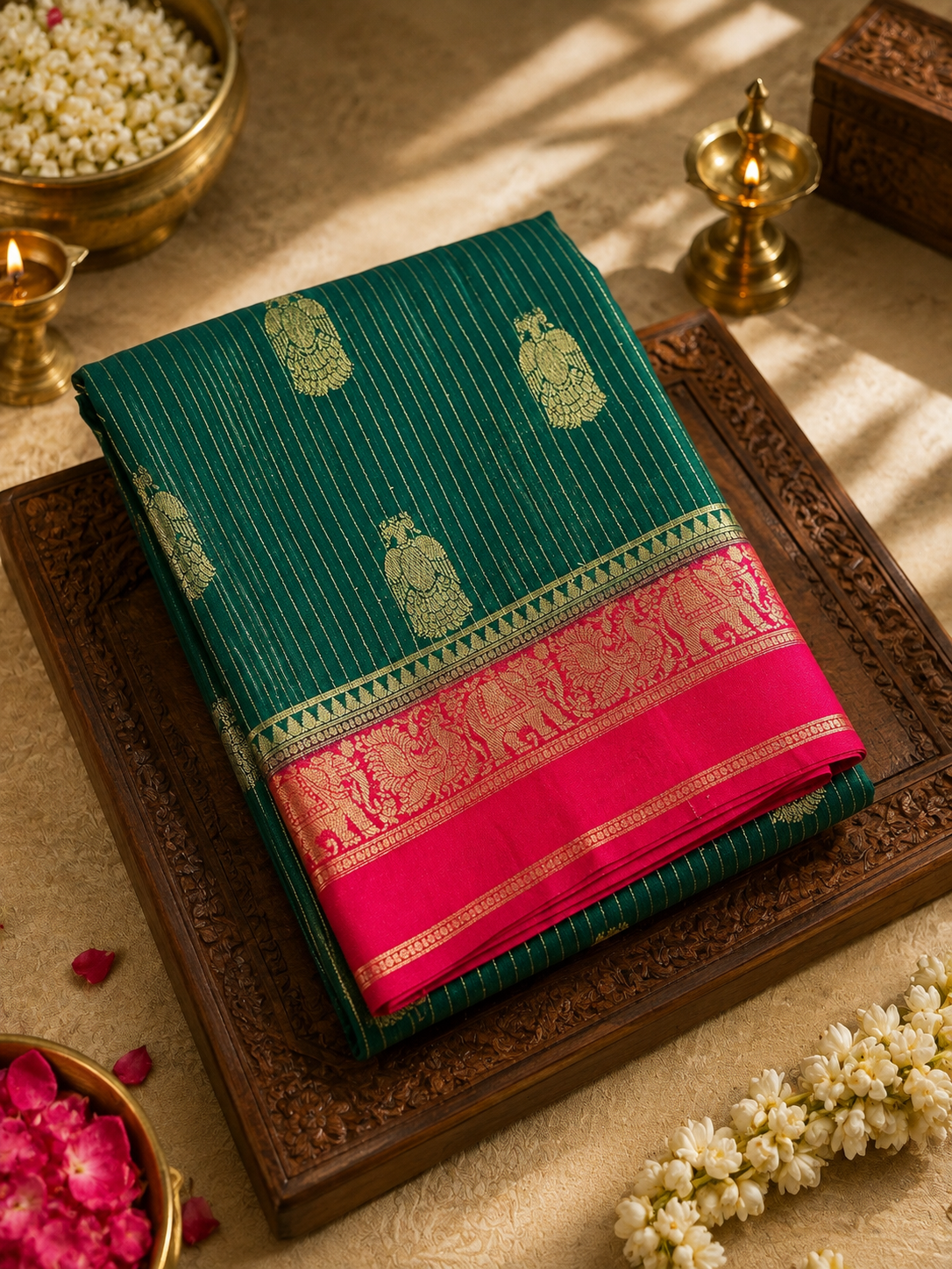 Pure Mix Mysore Crepe Silk Saree