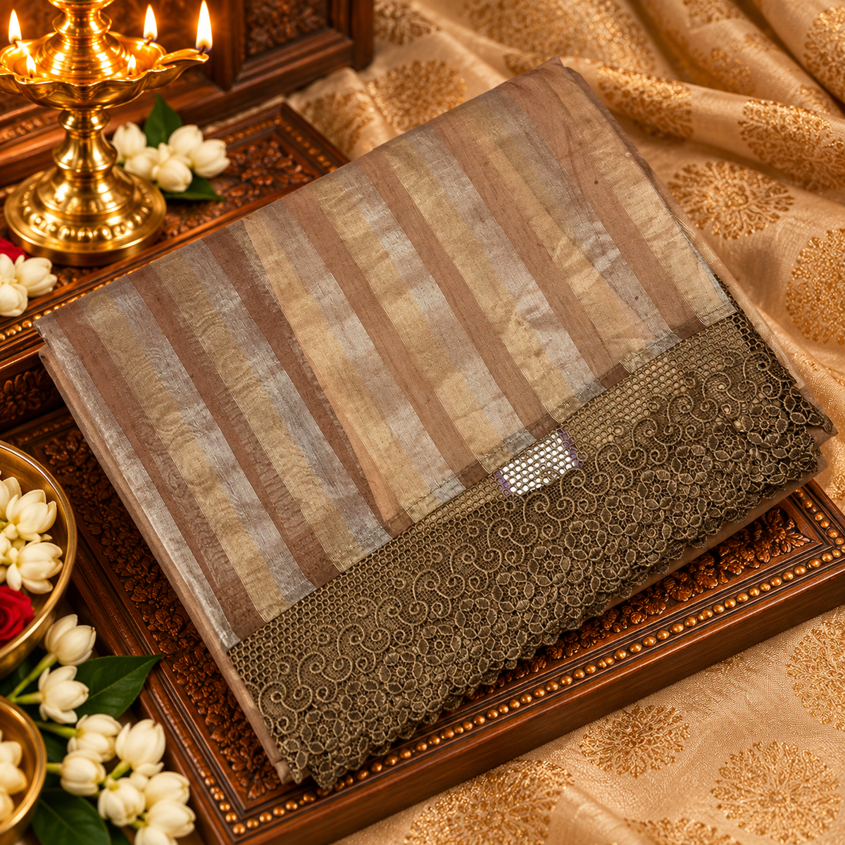 Premium Soft Tassar Tissue Saree-902584