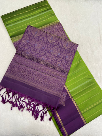 Pure Handloom Kanjeevaram Soft Silk Mark Certified Saree