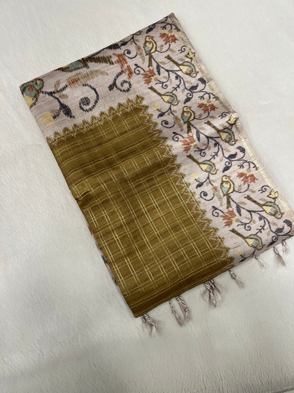 Premium Butter Silk Saree With Kalamkari Border✨