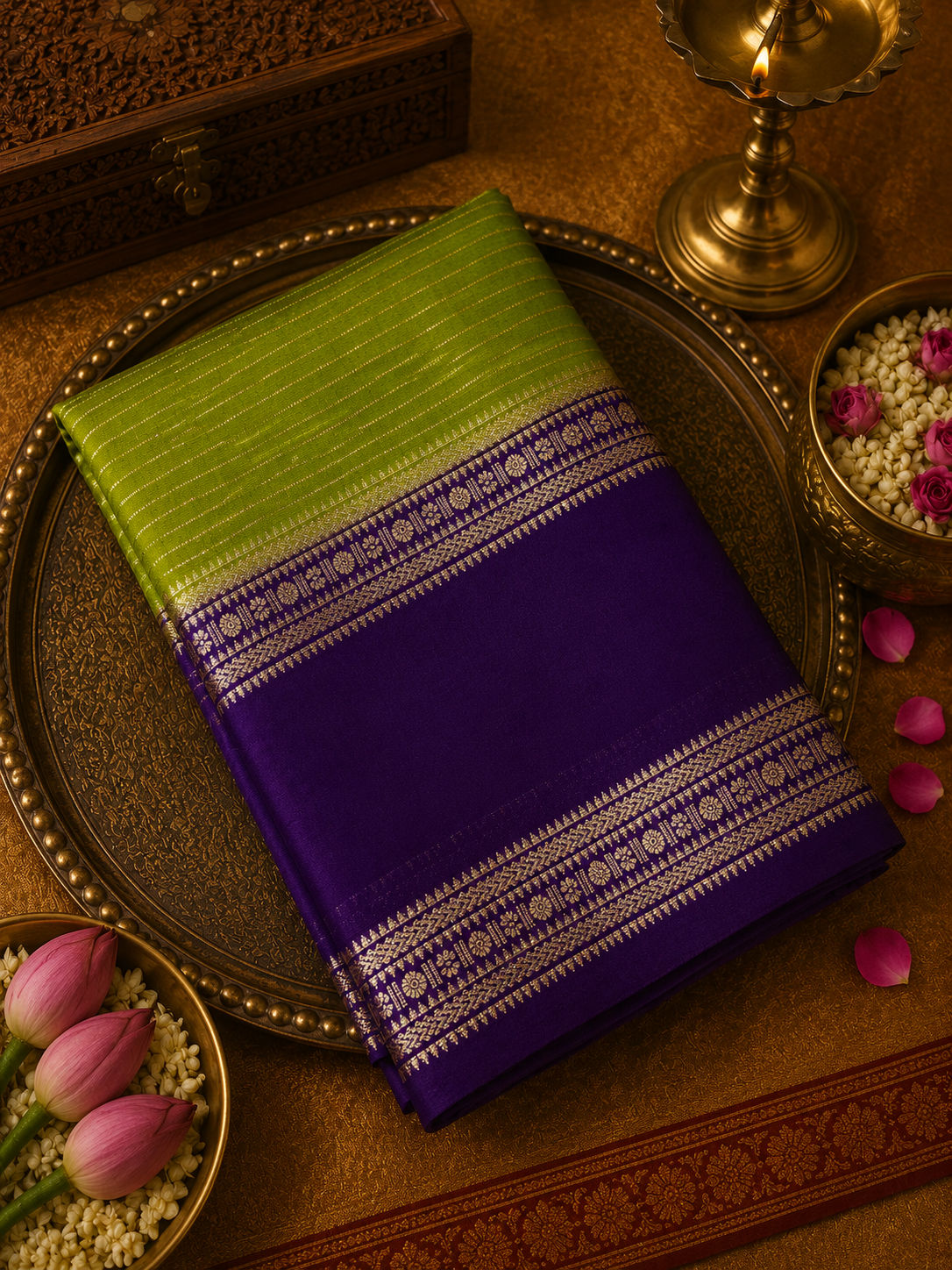 Premium Chanderi Silk Saree💚