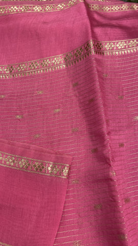 Premium Assam Silk Saree (Pink)