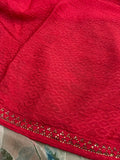 Chiffon Brasso Saree (Dark pink)