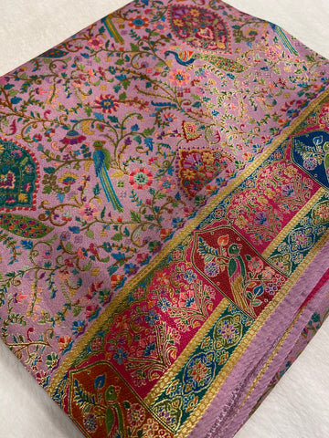 Premium Banarasi Crepe Kalamkari Saree