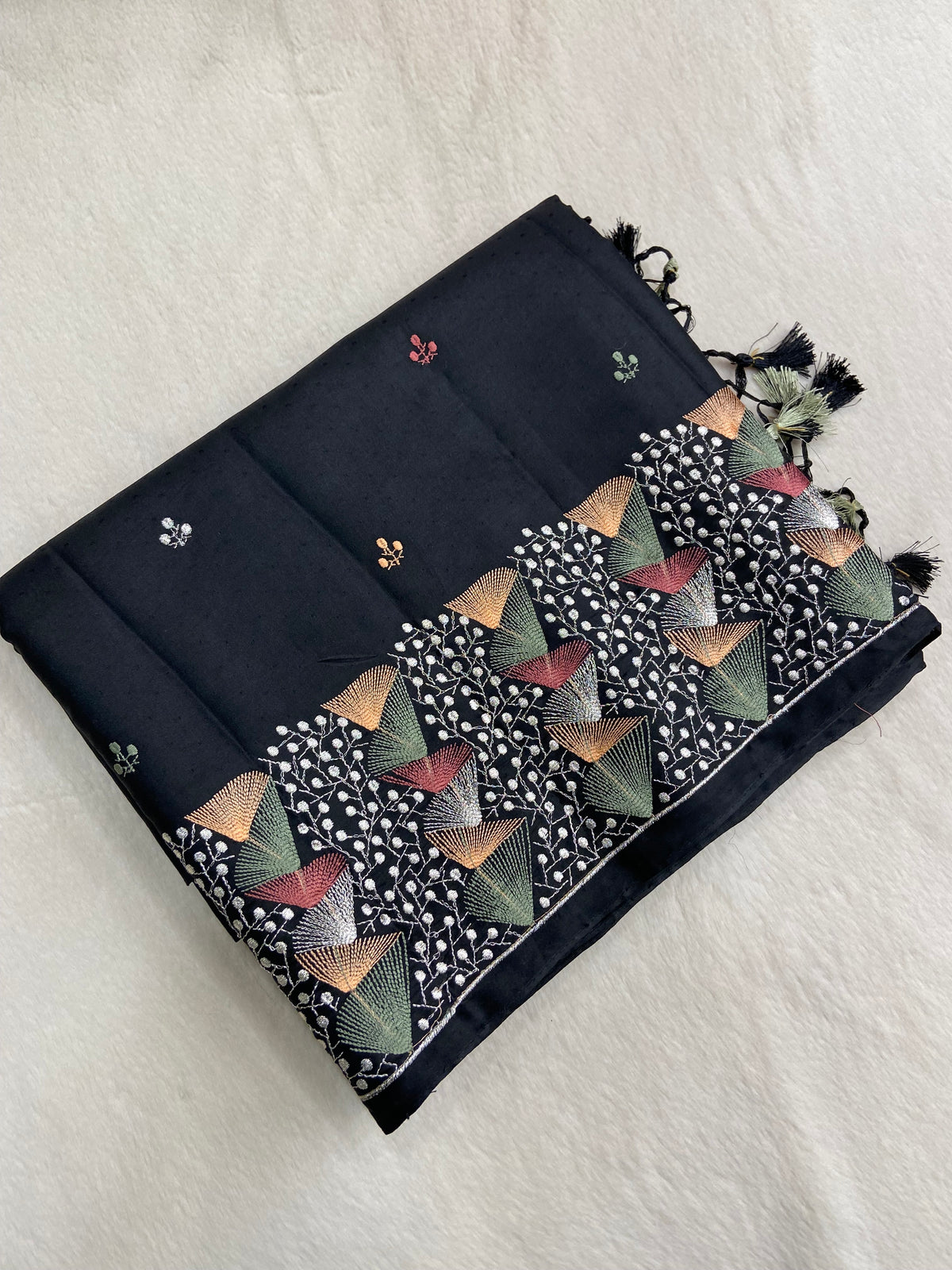 Butter Silk Saree (Silver)