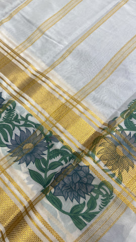 Premium Printed Semi Crepe Mysore Silk Saree🖤