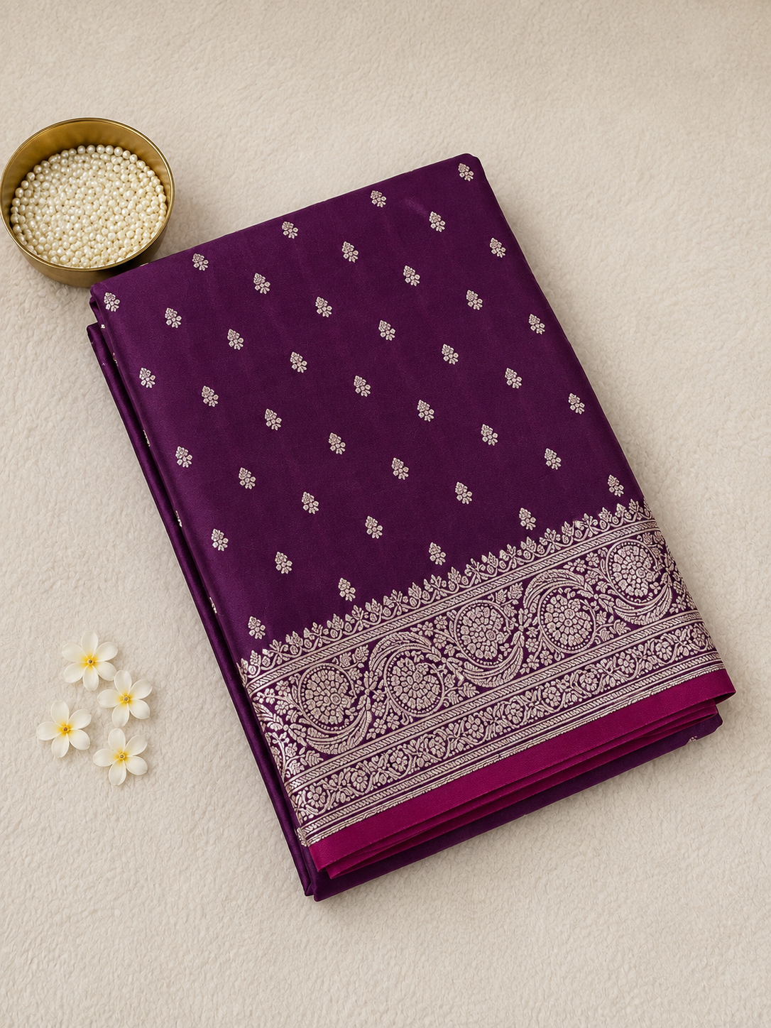 Pure Crepe Satin Silk Saree