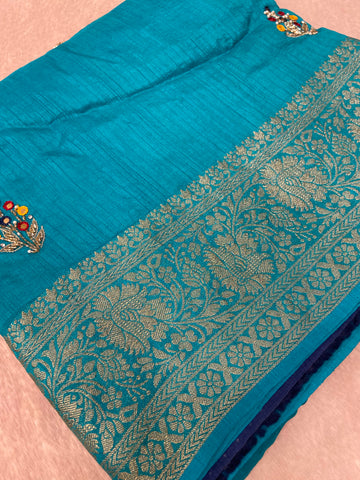Pure crepe chinnon saree with cutdana work