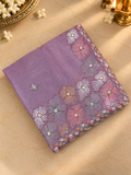 Premium Crush Organza Saree 💜- 902344