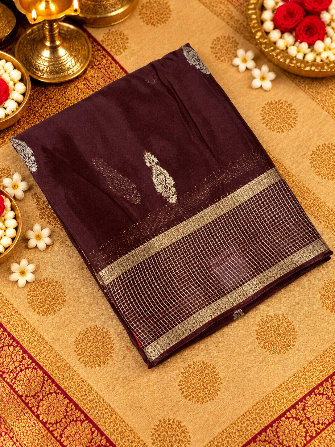 Pure Crepe Chinnon Saree - 902971