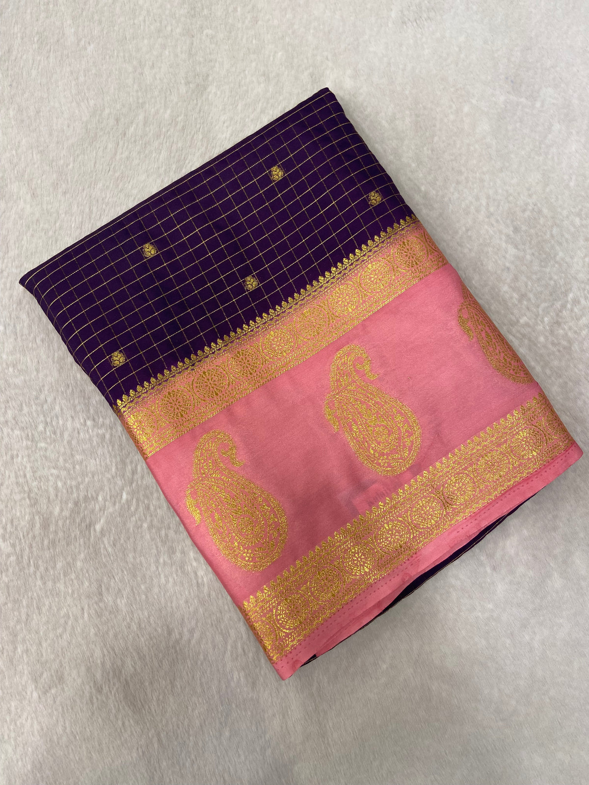 Premium Semi Mysore Crepe Silk Saree💜