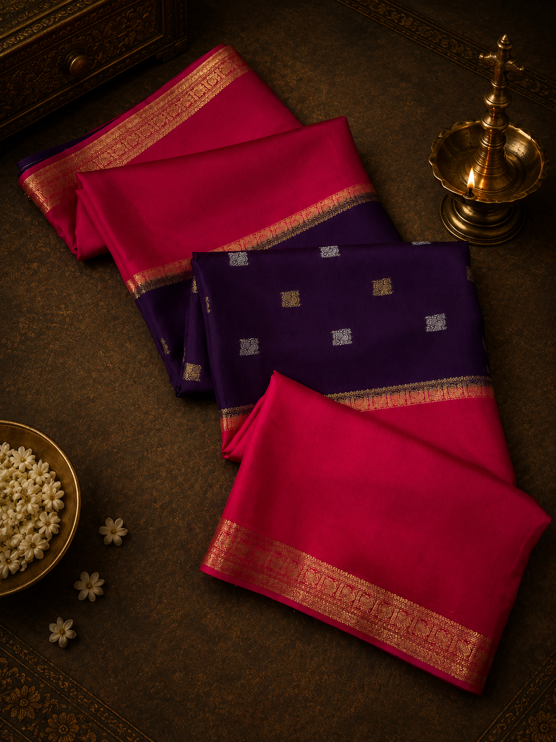 Pure Mix Mysore Crepe Silk Saree💜