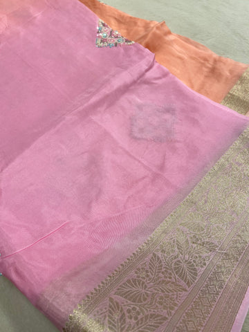 Premium dual tone organza saree