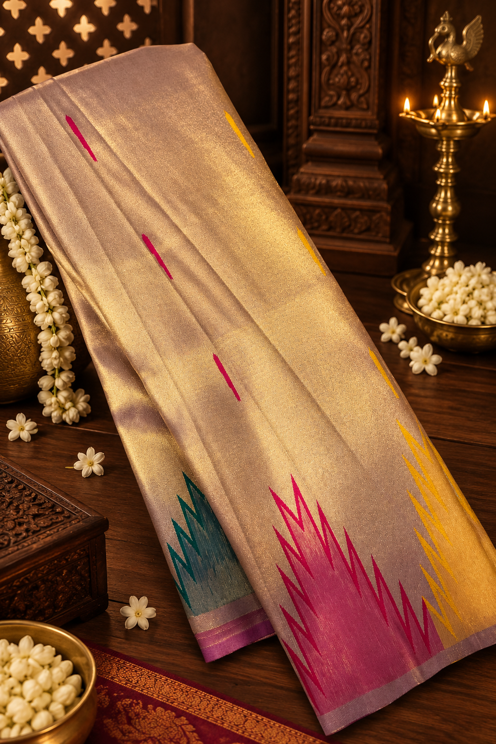 Premium Tissue Semi Kanchipuram Silk Saree