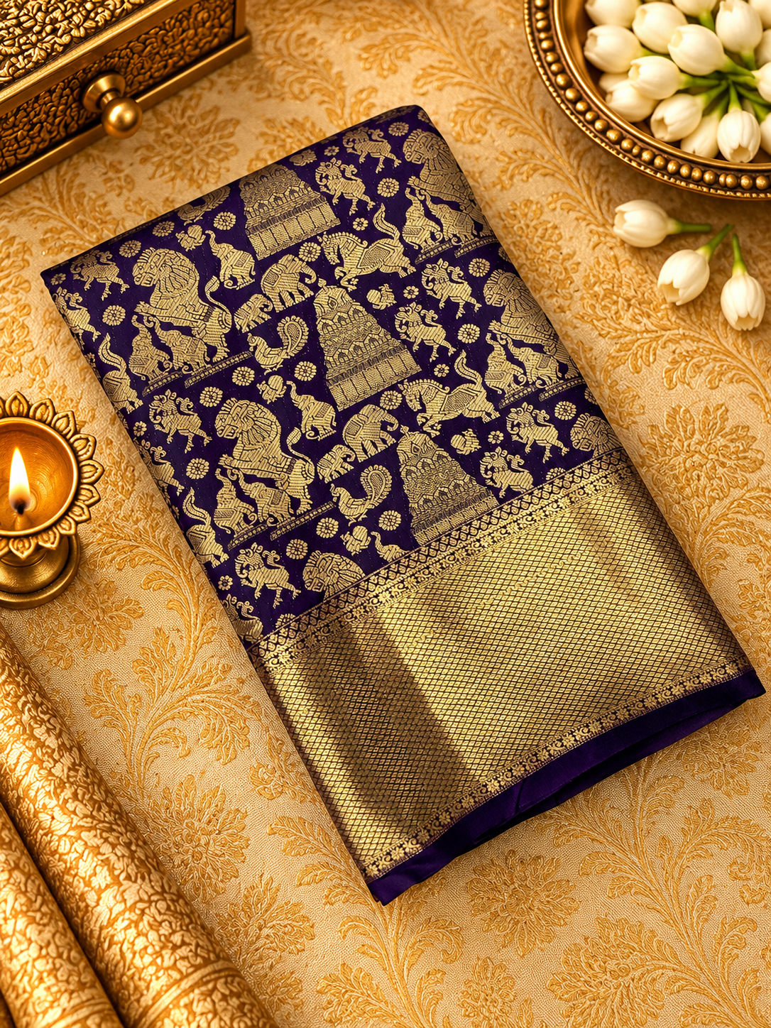 Premium Semi Kanchipuram Silk Saree - RF1305