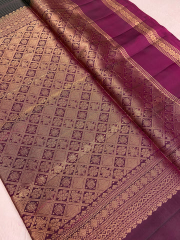 Half Mix Kanjeevaram Soft Silk Saree