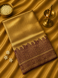 Premium Bridal Semi Tissue Kanjeevaram Silk Saree (Wine)