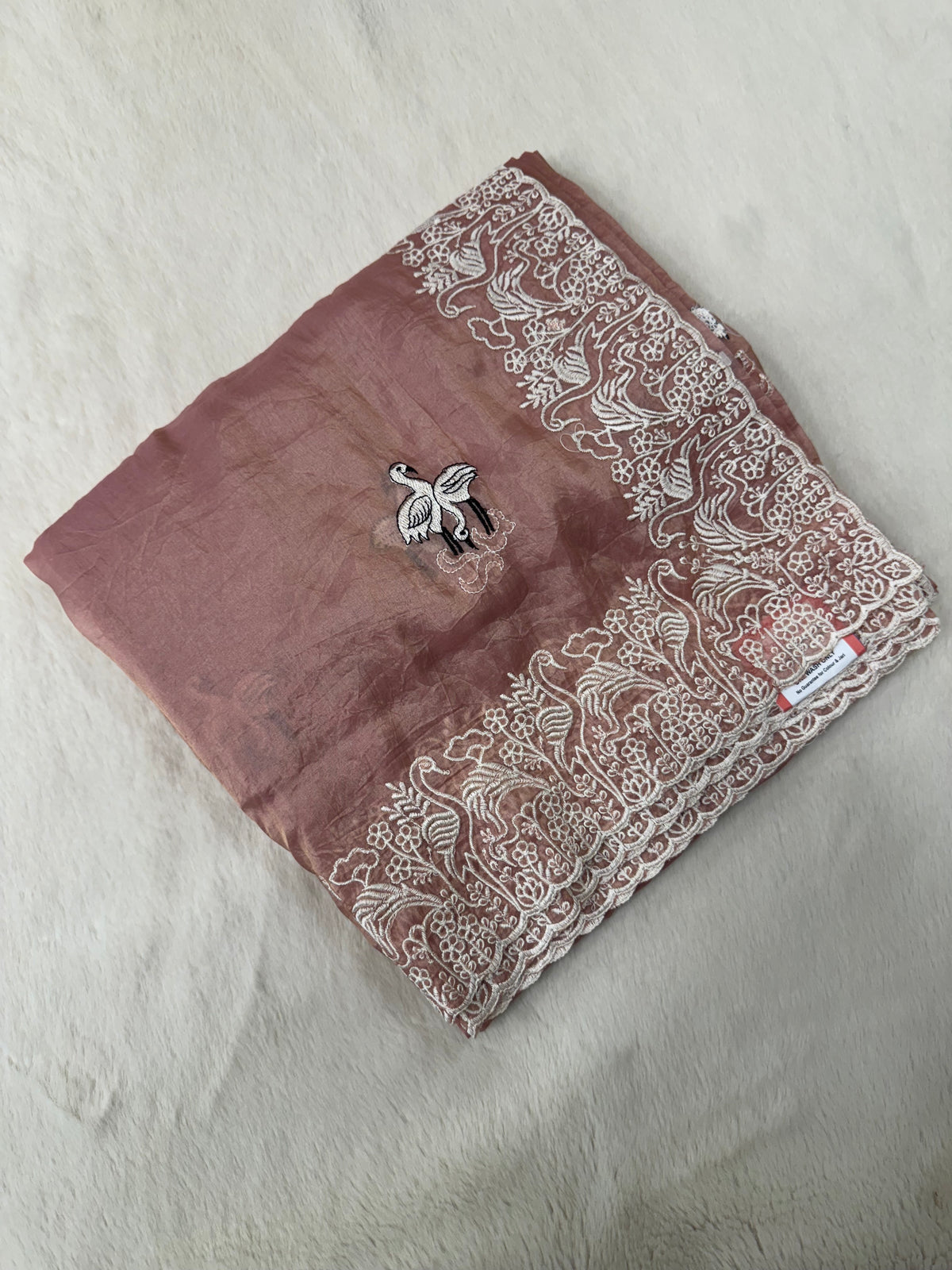 Premium soft organza saree (Peach)
