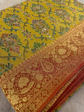 Premium Banarasi Crepe Silk Saree With Appliqué Work - 902823