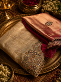 Pure handwork tissue kanjeevaram saree with dupatta