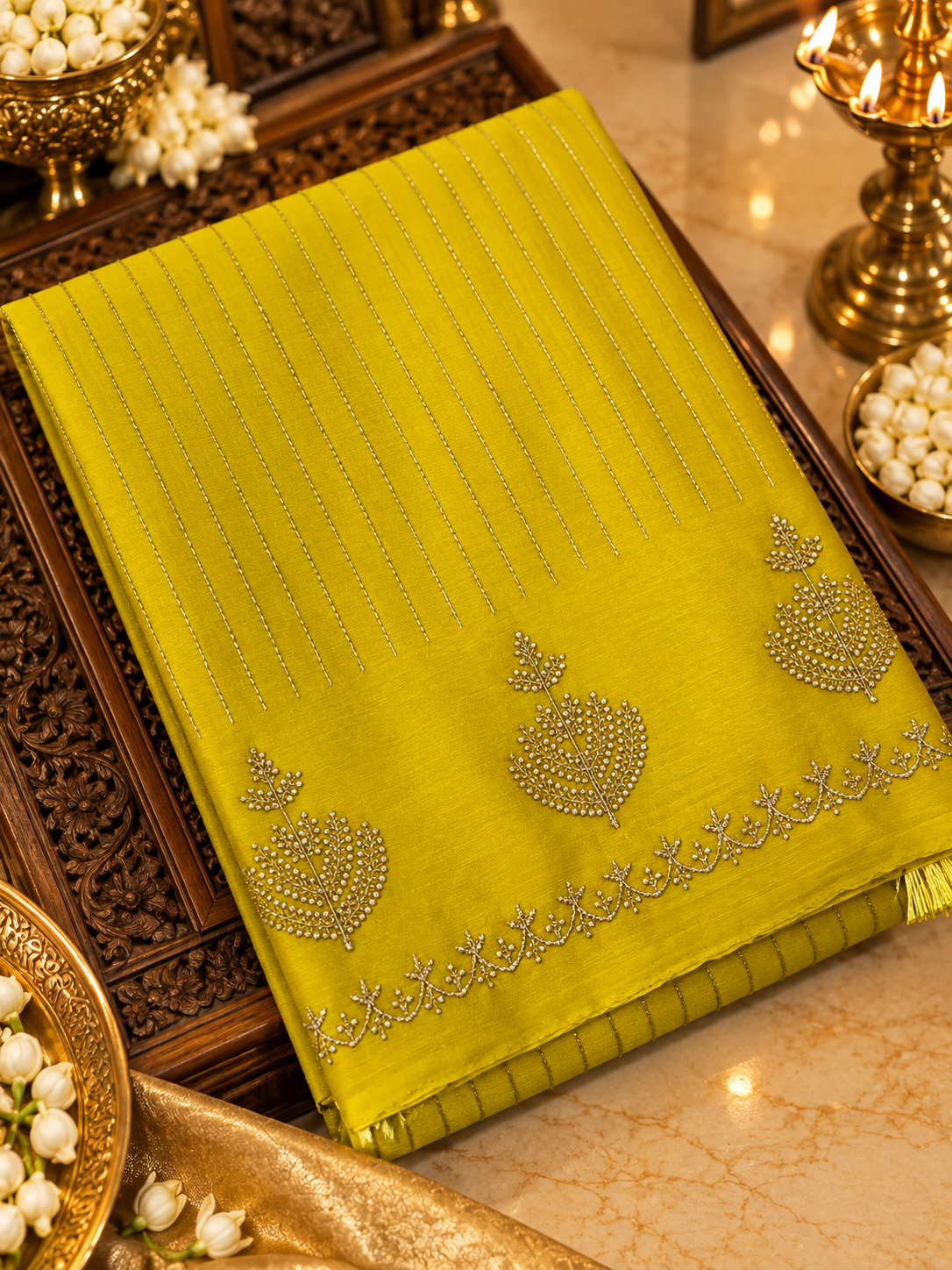 Russian Silk Saree With Embroidery-902505
