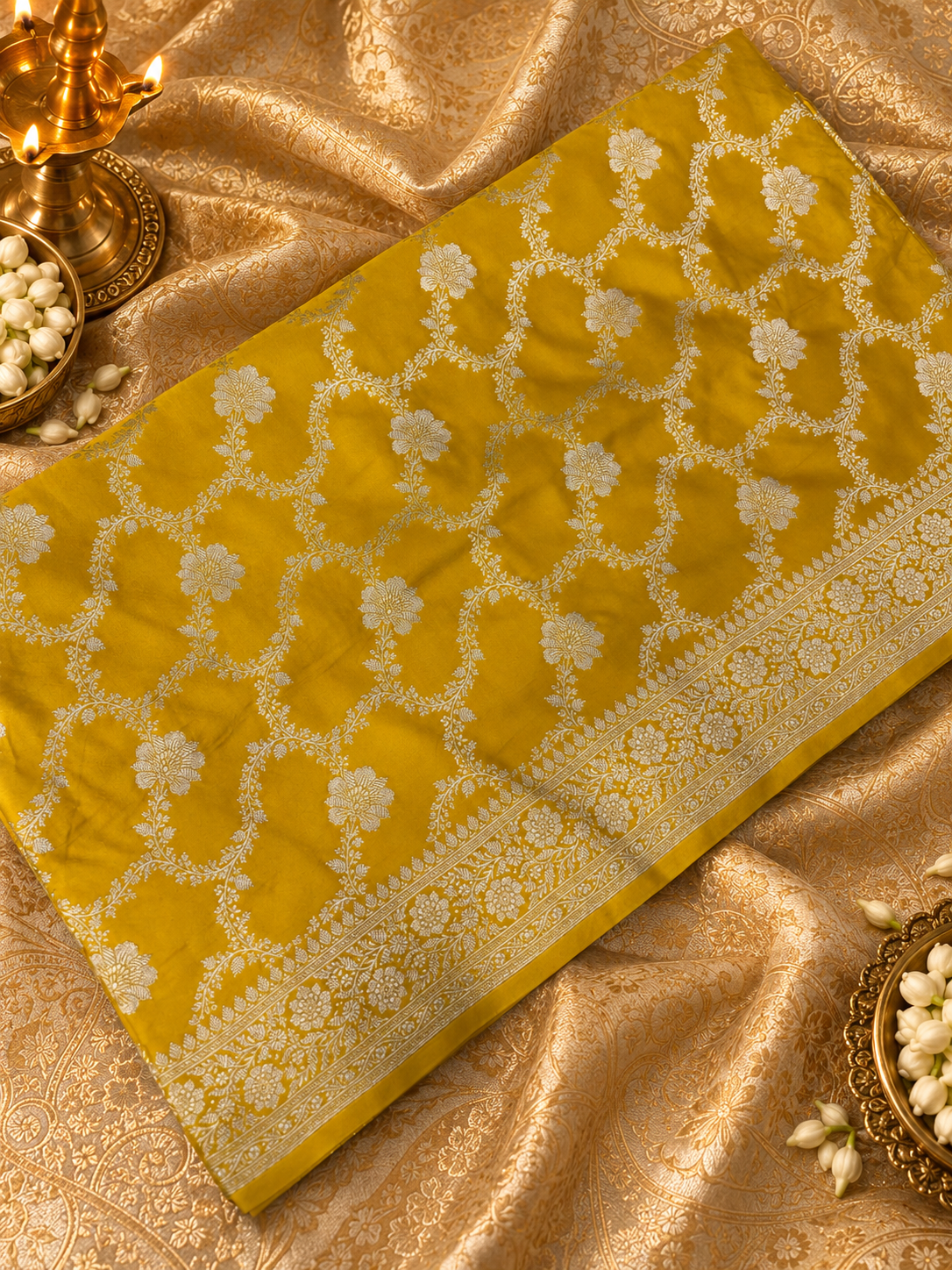 Premium Banarasi Crepe Satin Silk Saree -902860