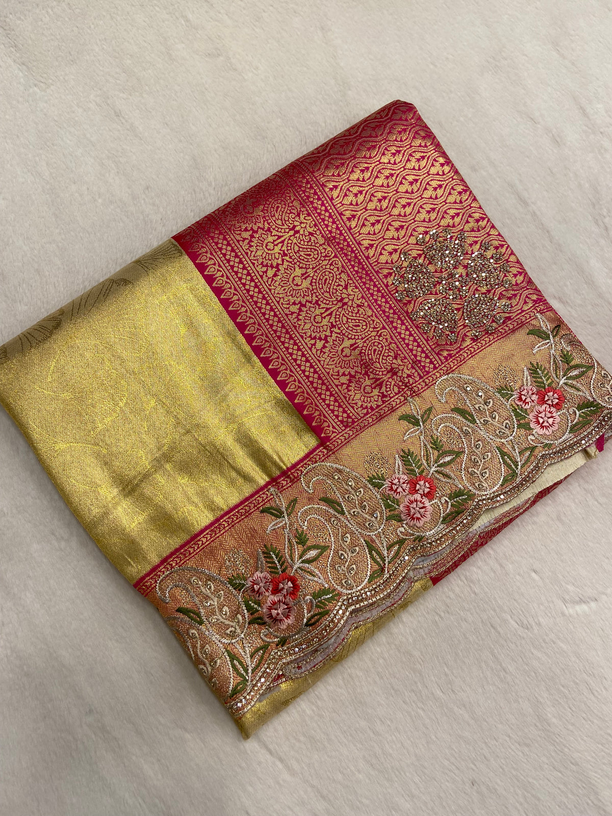 New concept in bridal soft tissue semi silk saree💛