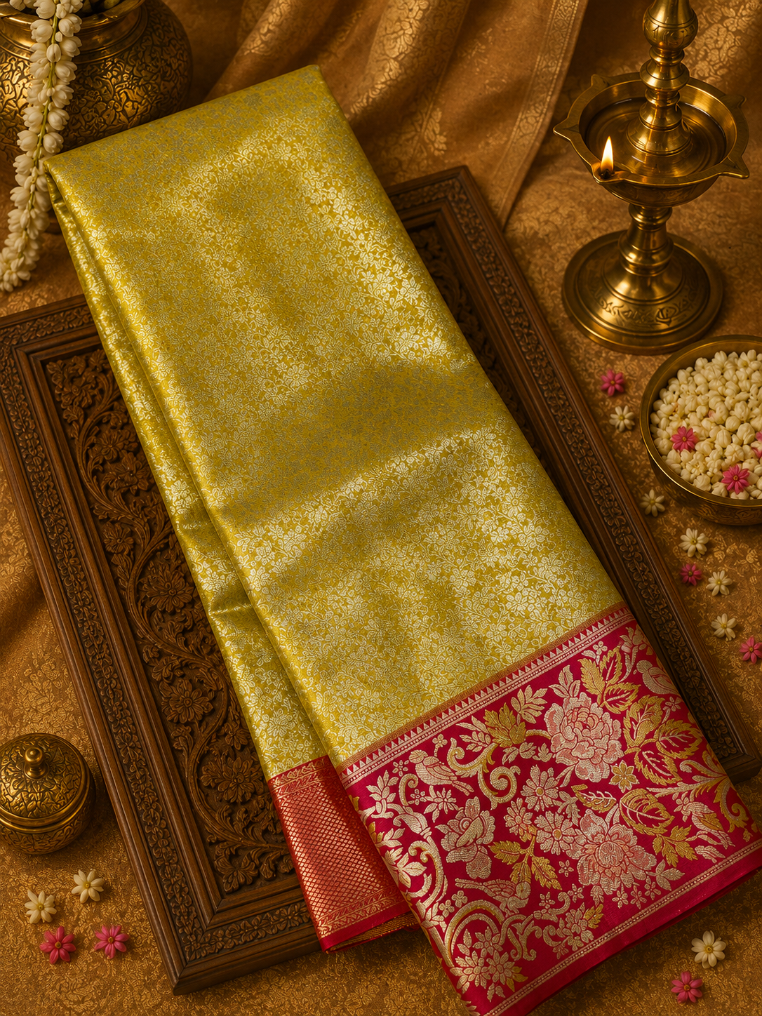 Premium Bridal Semi Tissue Silk Saree