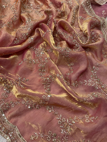 Premium Soft Tissue Saree (peach)