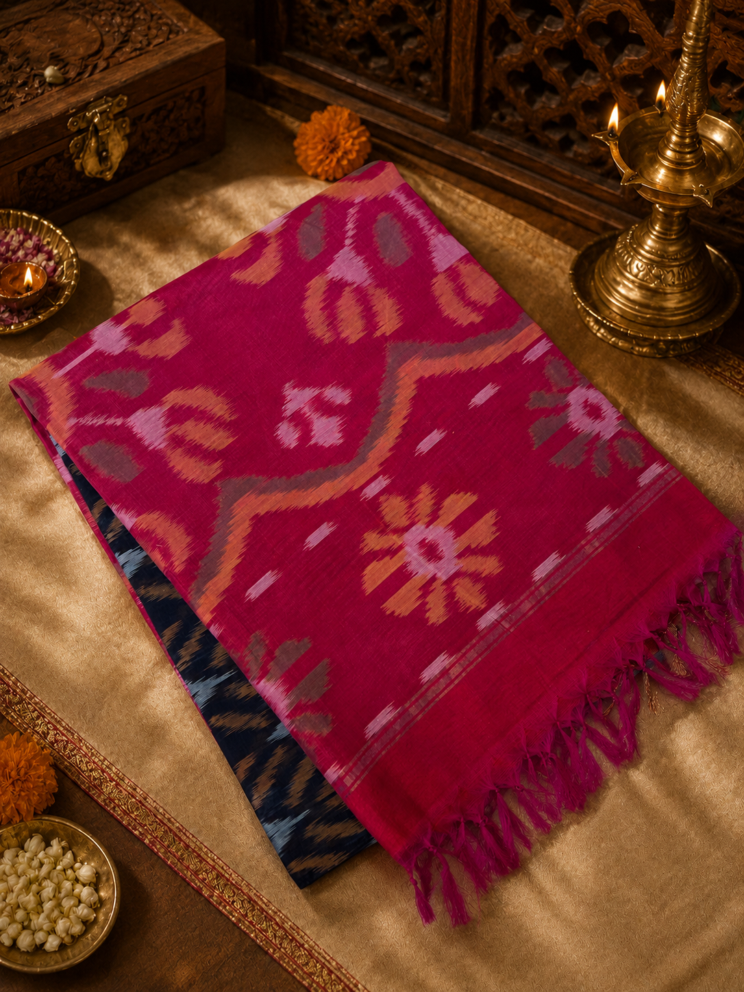 Pure Pochampally Cotton Silk Saree