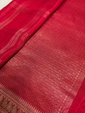 Pure Mix Mysore Crepe Silk Saree- Red