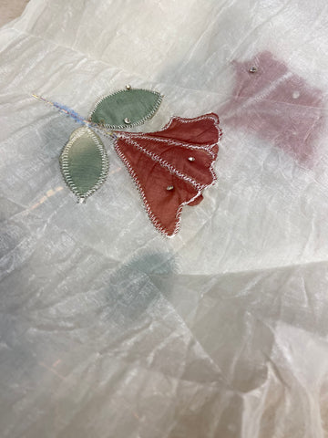 Pure paper crush organza saree