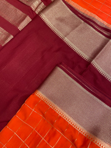 Pure Mix Crepe Mysore Silke Saree ✨