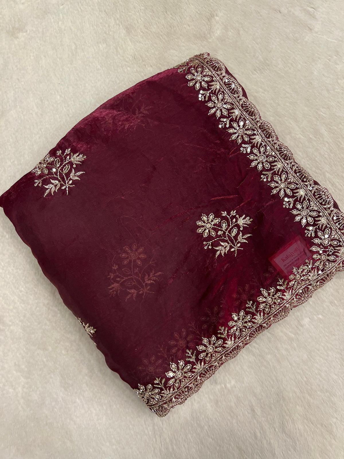 Chinnon Saree With Work