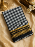 Premium quality Ilkal cotton saree- Black and White