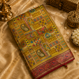 Premium Banarasi Crepe Kalamkari Saree