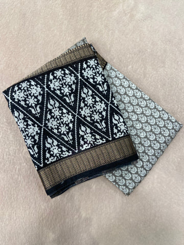 Premium Semi Chanderi Saree🩶